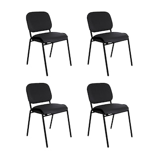 Foto 1 | Offiho Set De 4 Sillas Para Oficina, Salas De Espera, Consultorio Con Tapiz De Tela