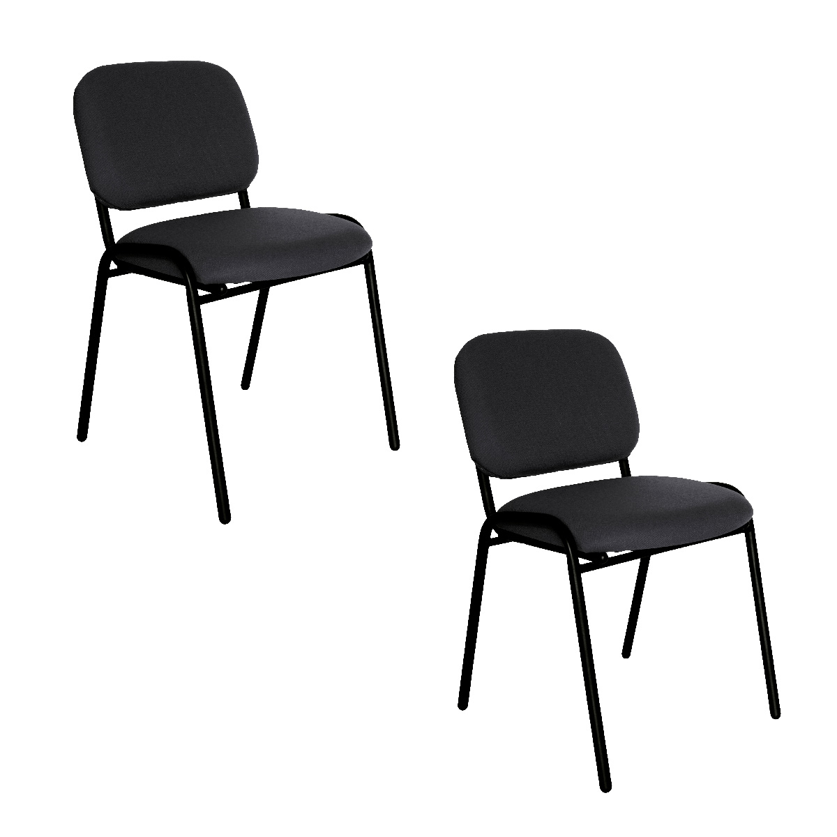 Offiho Set De 2 Sillas Ecovisita Para Oficinas, Salas De Espera O Consultorios Con Tapiz De Tela