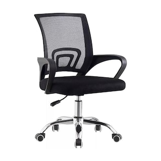Foto 1 | Silla De Oficina Ergonómica Negra Con Malla Transpirable Y Base Metálica – Comodidad Y Resistencia Para Uso Diario