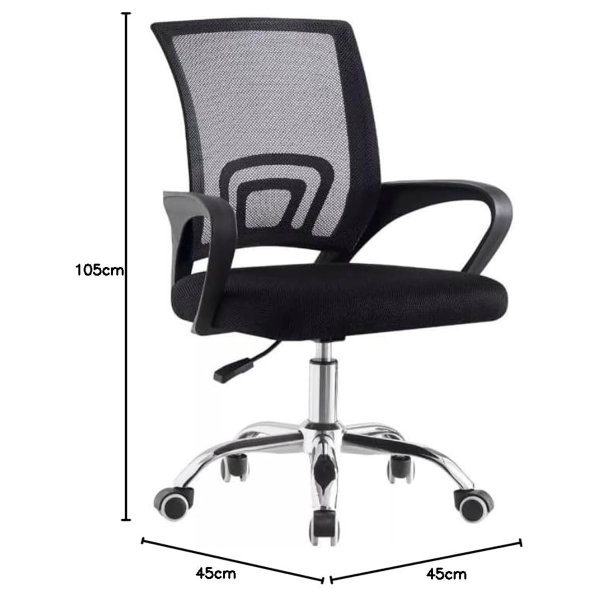 Foto 3 pulgar | Silla De Oficina Ergonómica Negra Con Malla Transpirable Y Base Metálica – Comodidad Y Resistencia Para Uso Diario