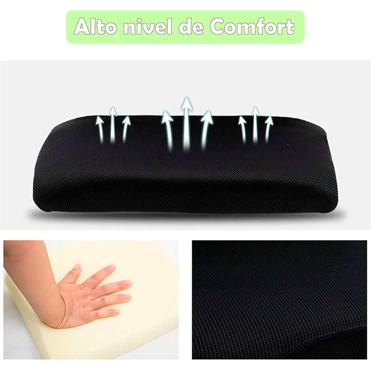 Foto 5 pulgar | Silla De Oficina Ergonómica Negra Con Malla Transpirable Y Base Metálica – Comodidad Y Resistencia Para Uso Diario