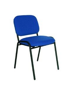 Foto 3 | Offiho Set De 4 Sillas Para Oficina, Salas De Espera, Consultorio Con Tapiz De Tela Color Azul