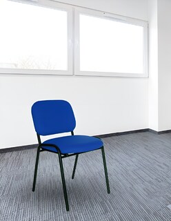 Foto 6 | Offiho Set De 4 Sillas Para Oficina, Salas De Espera, Consultorio Con Tapiz De Tela Color Azul