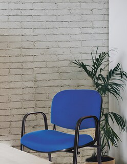 Foto 7 | Offiho Set De 4 Sillas Para Oficina, Salas De Espera, Consultorio Con Tapiz De Tela Color Azul