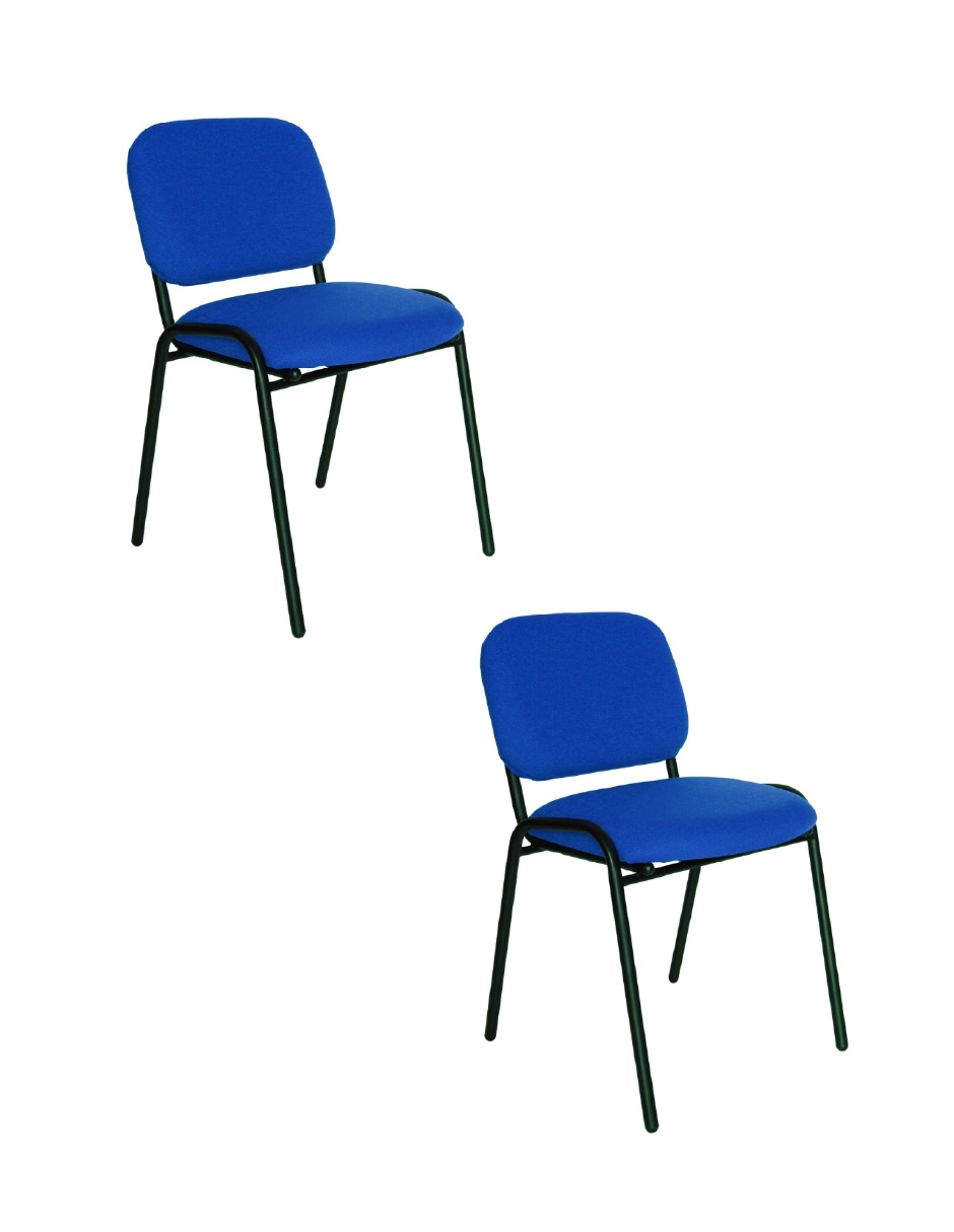 Foto 2 pulgar | Offiho Set De 2 Sillas Ecovisita Para Oficinas, Salas De Espera O Consultorios Con Tapiz De Tela Color Azul