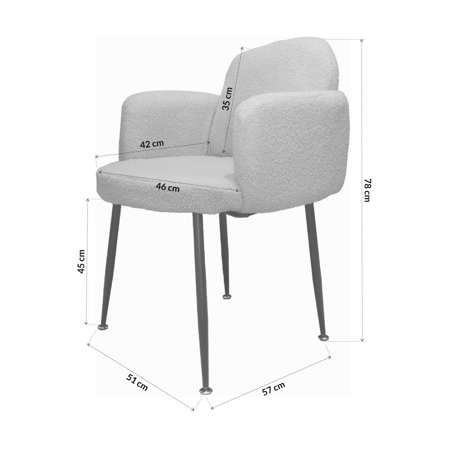 Foto 9 pulgar | Silla De Dormitorio Áreas Múltiples Cómoda Bossa Luzi Gris