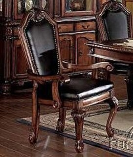 Foto 1 | Sillón Acme Furniture Chateau De Ville, Piel Sintética Negra - Venta Internacional.