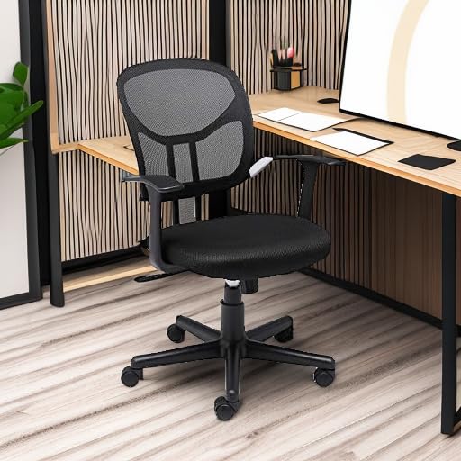 Foto 5 | Silla De Escritorio Amazon Basics De Malla Con Respaldo Medio, Negra - Venta Internacional.