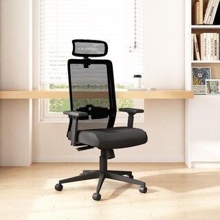 Foto 2 | Silla De Trabajo Boss Office Products De Malla Con Reposacabezas Negra - Venta Internacional.