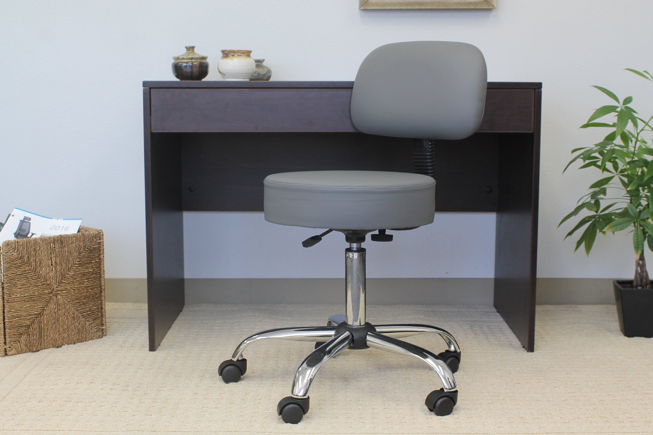 Foto 4 pulgar | Taburete De Dibujo Boss Office Products Be Well Medical Spa, Color Gris - Venta Internacional.