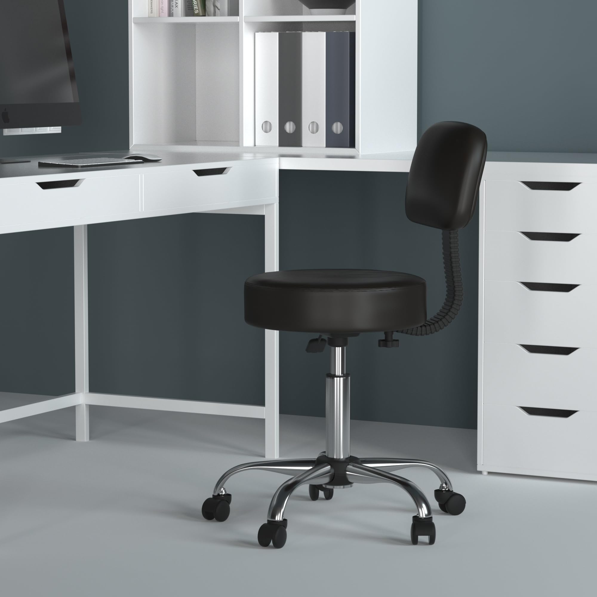 Foto 3 pulgar | Taburete Médico Para Spa Boss Office Products Be Well, Vinilo Negro - Venta Internacional.