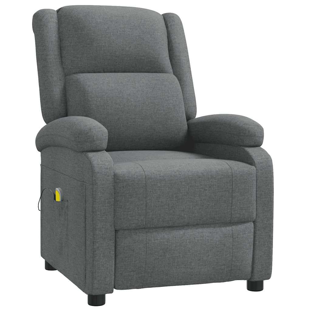 Sillón De Masaje Vidaxl De Tela Gris Oscuro Con Masaje De 6 Puntos - Venta Internacional.