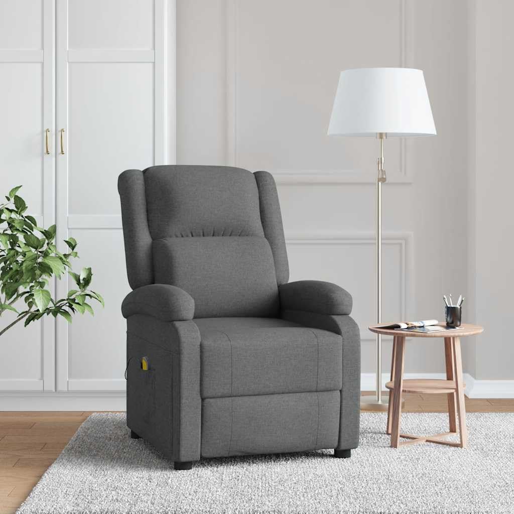 Foto 3 pulgar | Sillón De Masaje Vidaxl De Tela Gris Oscuro Con Masaje De 6 Puntos - Venta Internacional.