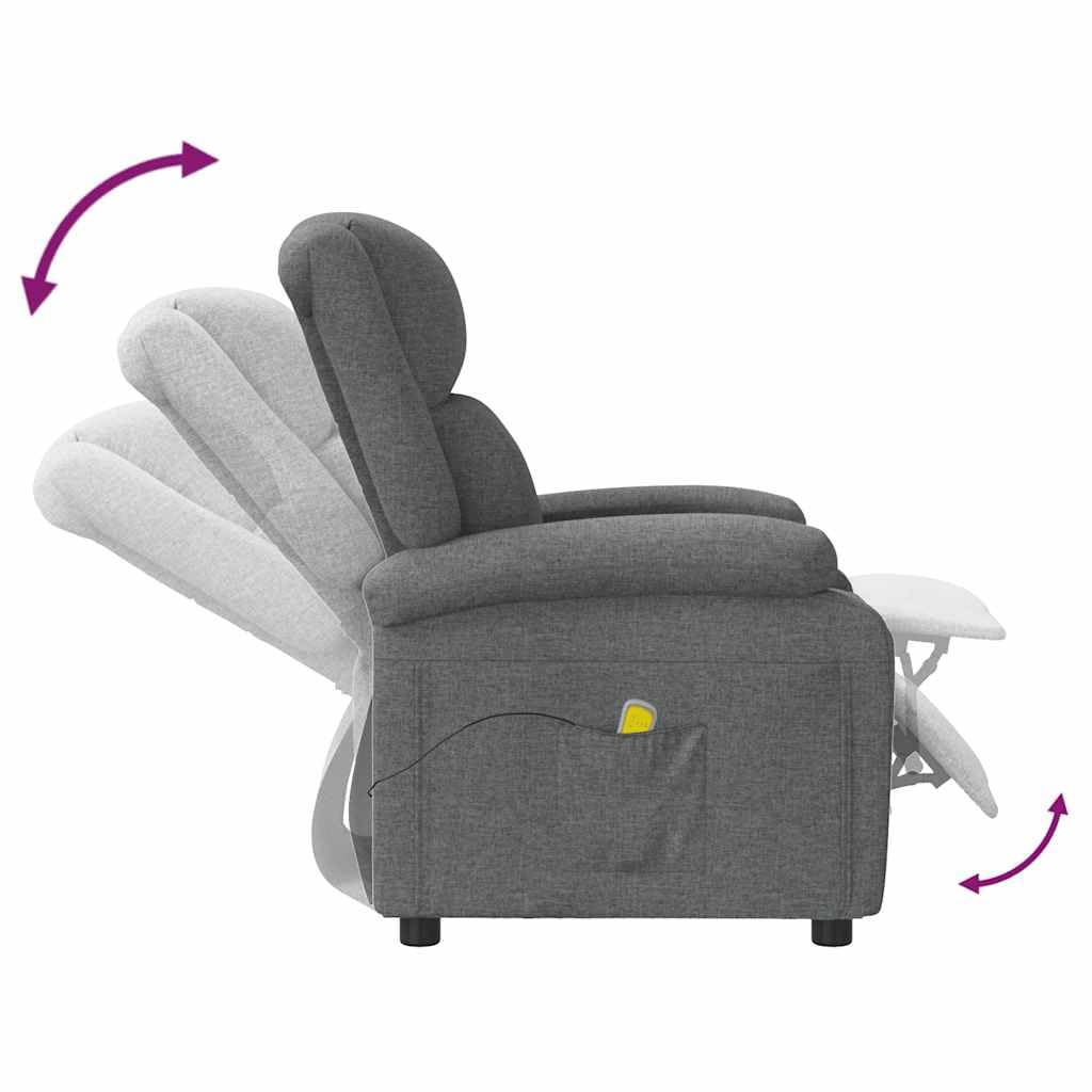 Foto 8 pulgar | Sillón De Masaje Vidaxl De Tela Gris Oscuro Con Masaje De 6 Puntos - Venta Internacional.