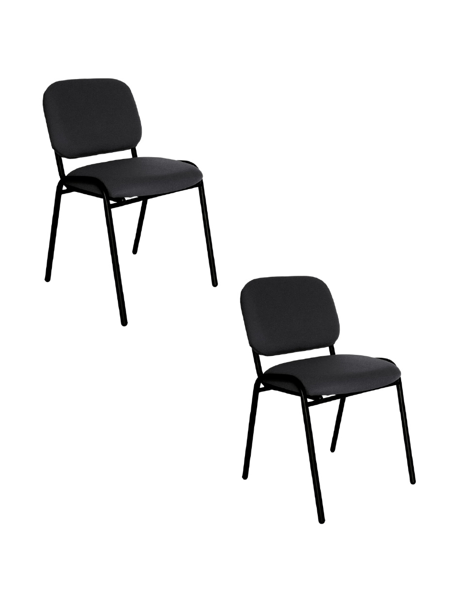 Foto 2 pulgar | Offiho Set De 2 Sillas Ecovisita Para Oficinas, Salas De Espera O Consultorios Con Tapiz De Tela Color Gris Oxford