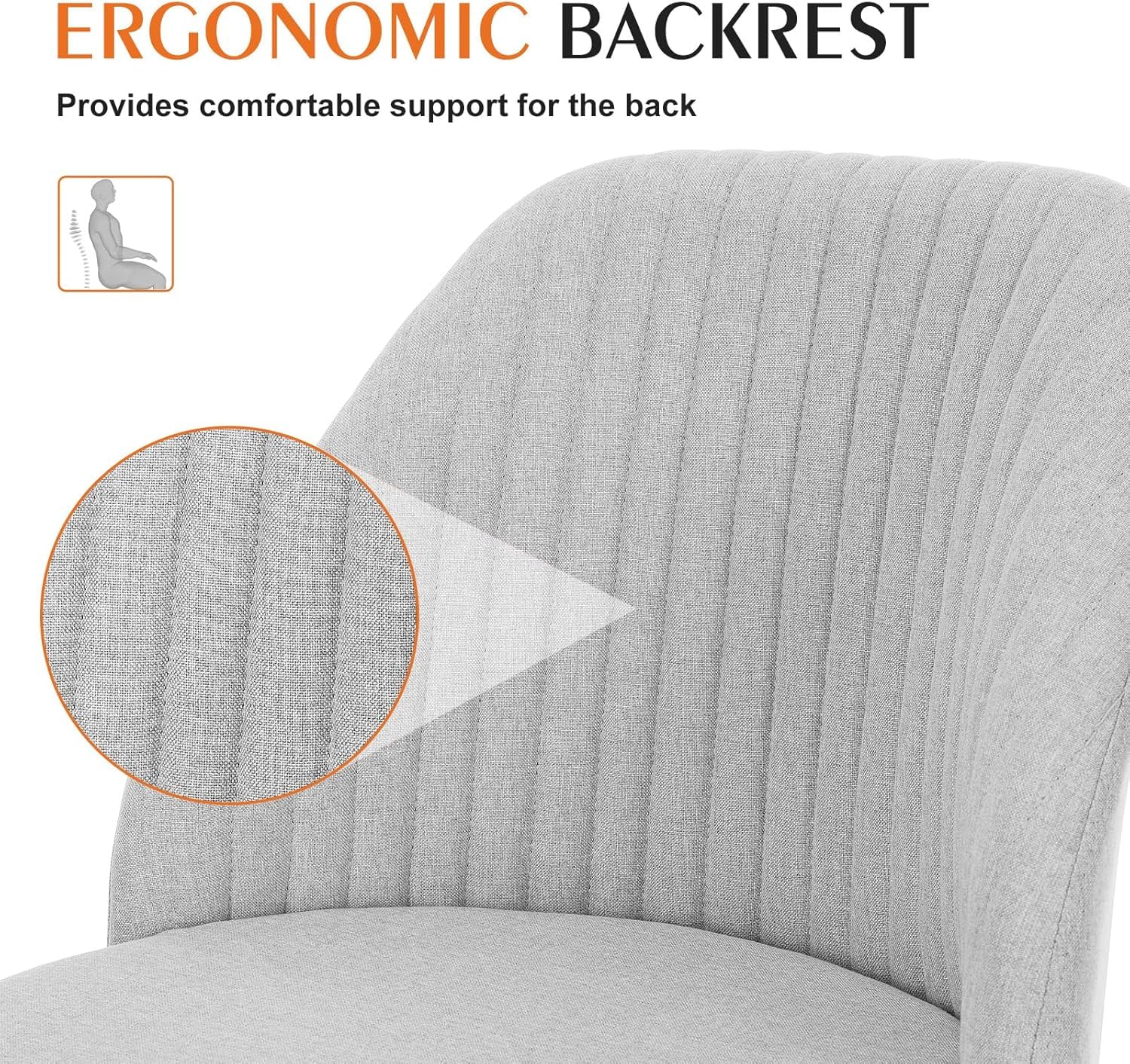 Foto 5 | Silla De Escritorio Simple Deluxe Sin Brazos, Giratoria, Gris - Venta Internacional.