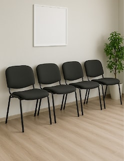 Foto 4 | Offiho Silla De Oficina Ecovisita Para Salas De Espera, Consultorios En Tapiz De Tela Color Gris Oxford