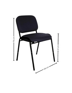 Foto 6 | Offiho Set De 4 Sillas Para Oficina, Salas De Espera, Consultorio Con Tapiz De Tela Color Gris Oxford