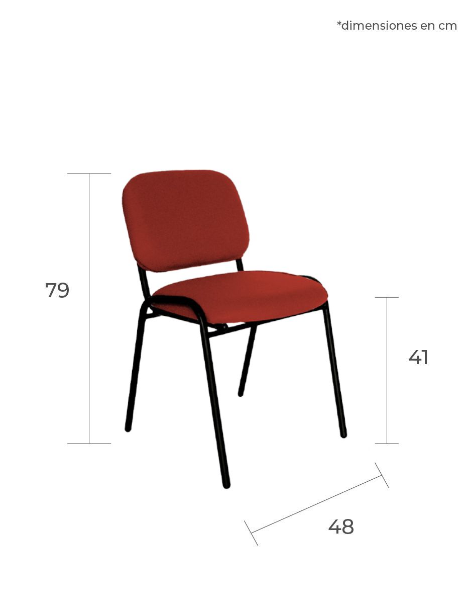 Foto 6 | Offiho Silla De Oficina Ecovisita Para Salas De Espera, Consultorios En Tapiz De Tela Color Vino