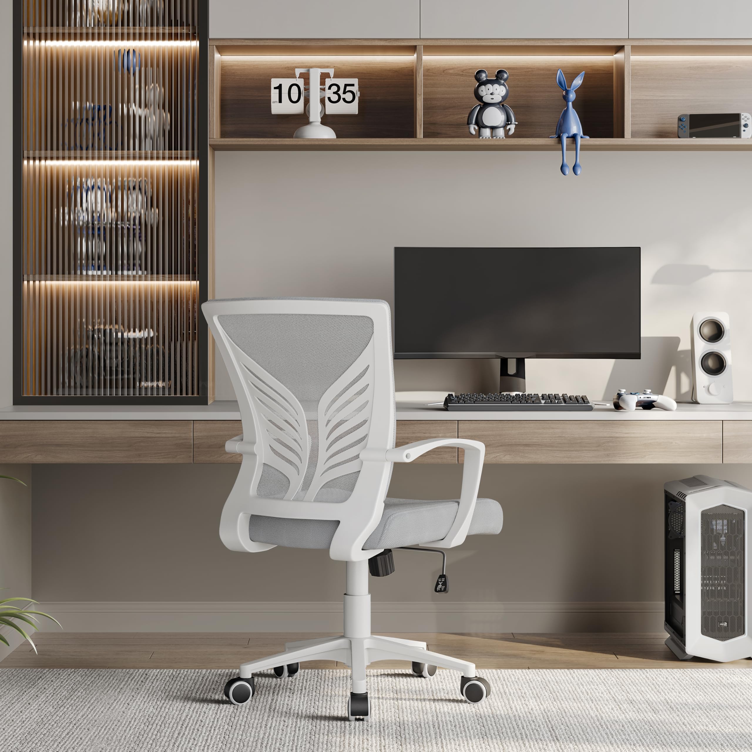 Foto 2 | Silla De Oficina Yaheetech Giratoria Rolling Grey Mesh - Venta Internacional.