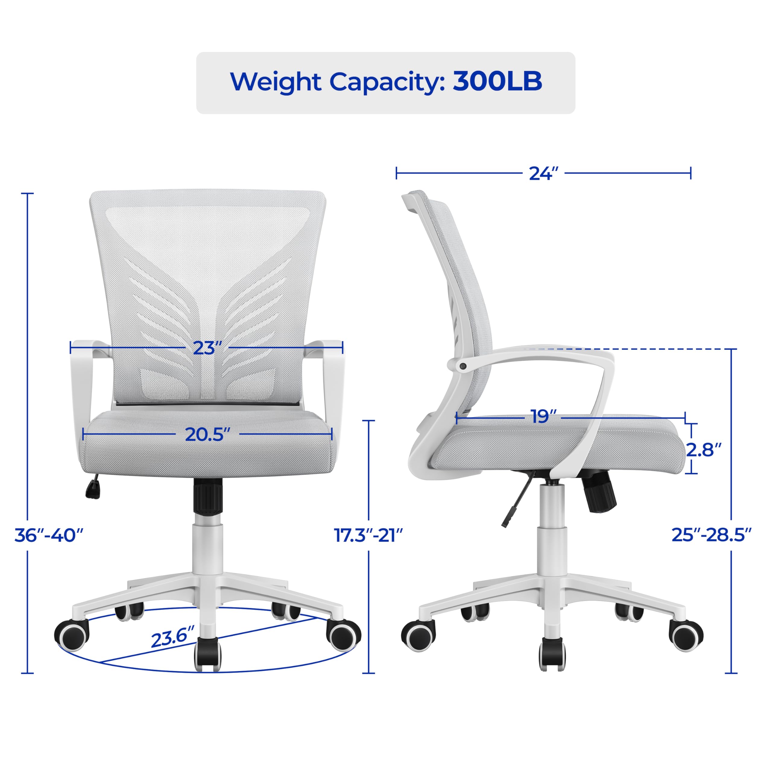 Foto 3 | Silla De Oficina Yaheetech Giratoria Rolling Grey Mesh - Venta Internacional.