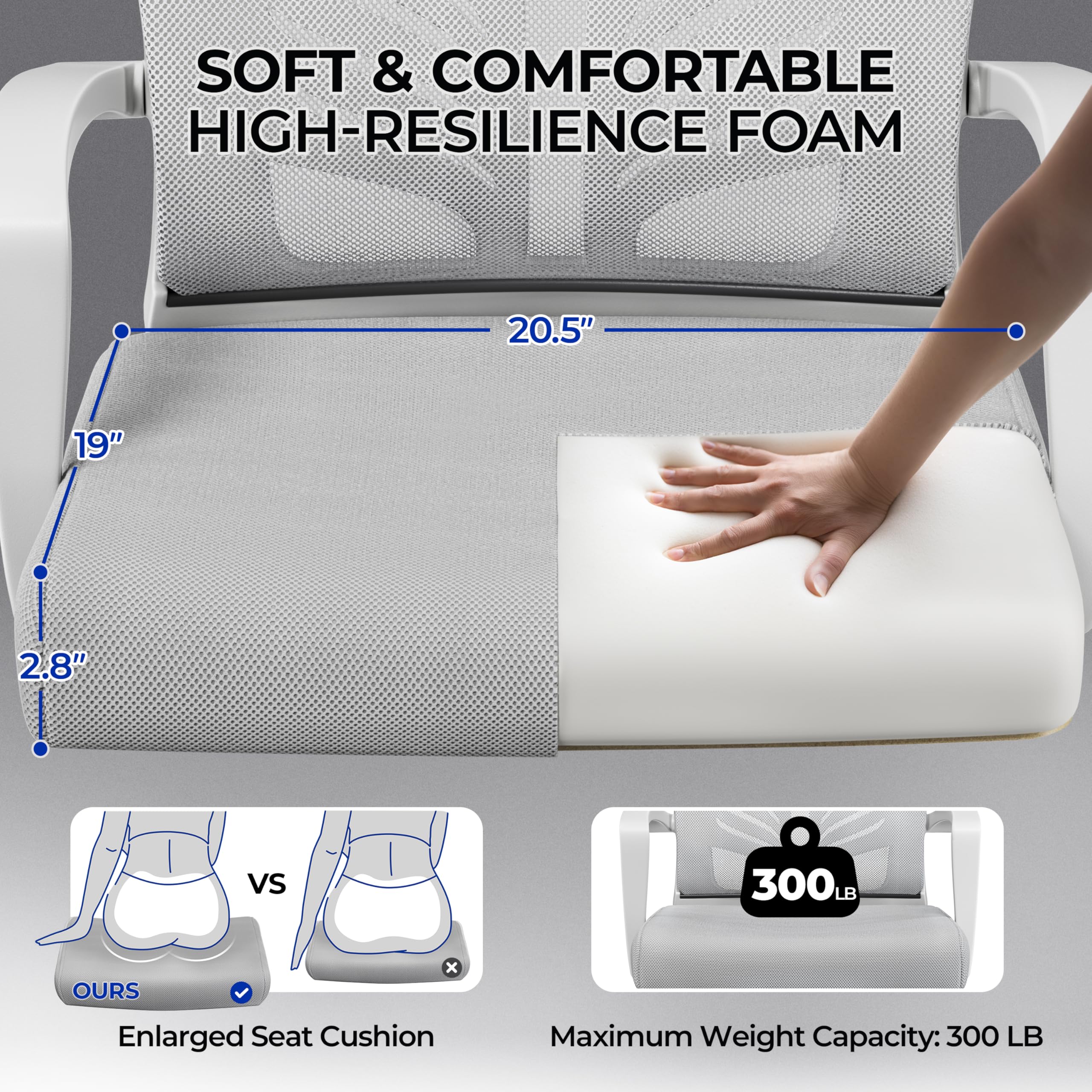Foto 7 | Silla De Oficina Yaheetech Giratoria Rolling Grey Mesh - Venta Internacional.