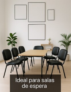 Foto 3 | Offiho Silla De Oficina Ecovisita Para Salas De Espera, Consultorios En Tapiz Vinil Piel