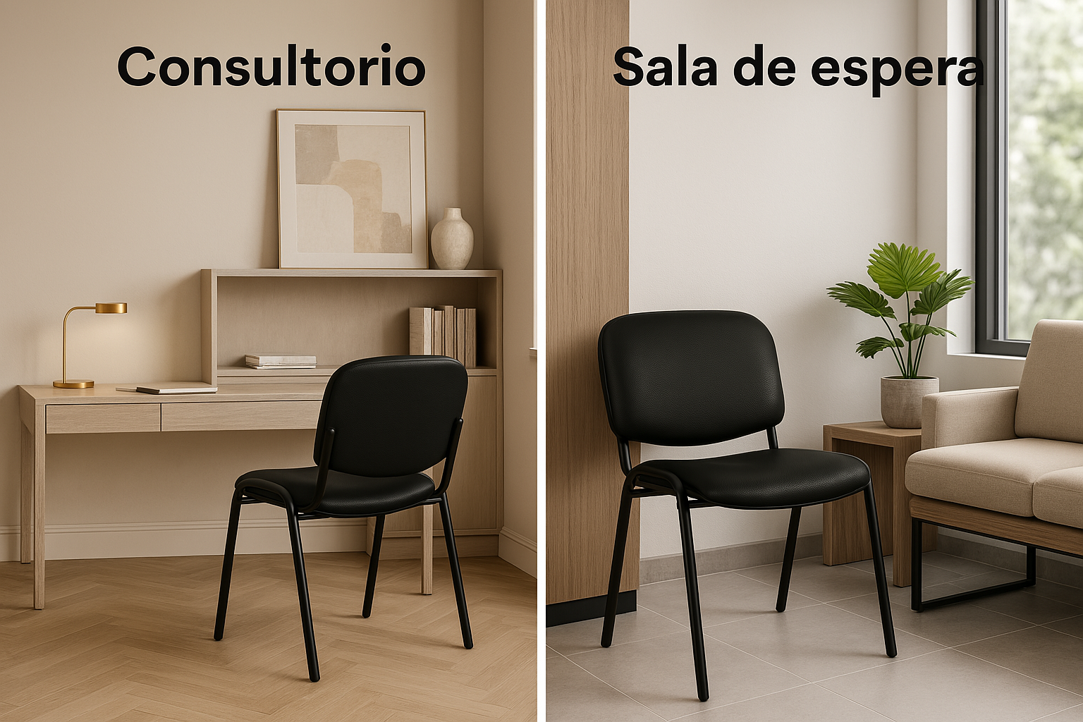 Foto 7 pulgar | Offiho Silla De Oficina Ecovisita Para Salas De Espera, Consultorios En Tapiz Vinil Piel