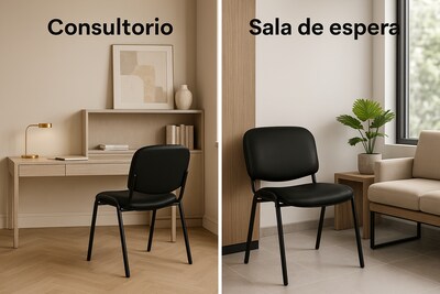 Foto 6 | Offiho Silla De Oficina Ecovisita Para Salas De Espera, Consultorios En Tapiz Vinil Piel