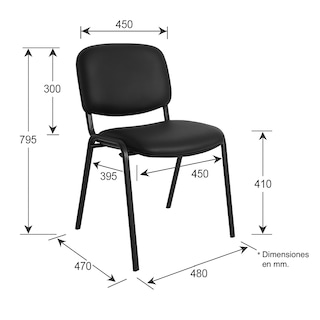 Foto 8 | Offiho Silla De Oficina Ecovisita Para Salas De Espera, Consultorios En Tapiz Vinil Piel