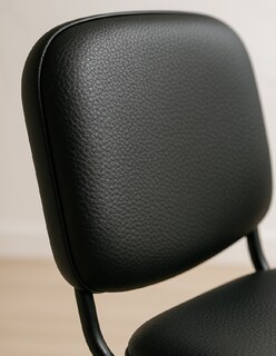 Foto 3 | Offiho Set De 3 Sillas Para Oficina, Sala De Espera, Consultorio Con Tapiz De Tela Vinil Piel Negro