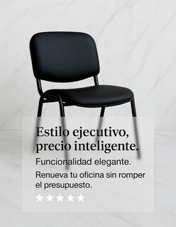 Foto 7 | Offiho Set De 3 Sillas Para Oficina, Sala De Espera, Consultorio Con Tapiz De Tela Vinil Piel Negro
