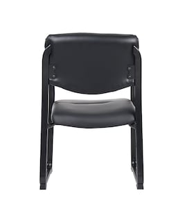 Foto 3 | Silla Auxiliar Boss Office Products De Piel Con Brazos, Color Negro - Venta Internacional.