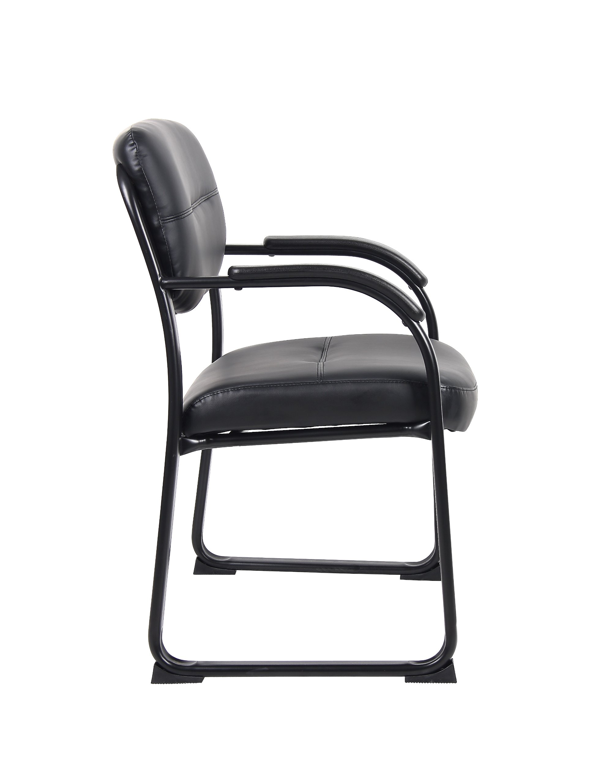 Foto 8 pulgar | Silla Auxiliar Boss Office Products De Piel Con Brazos, Color Negro - Venta Internacional.