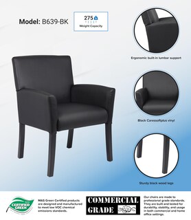 Foto 4 | Silla Boss Office Products Executive Box Arm, Color Caoba, Negro - Venta Internacional.