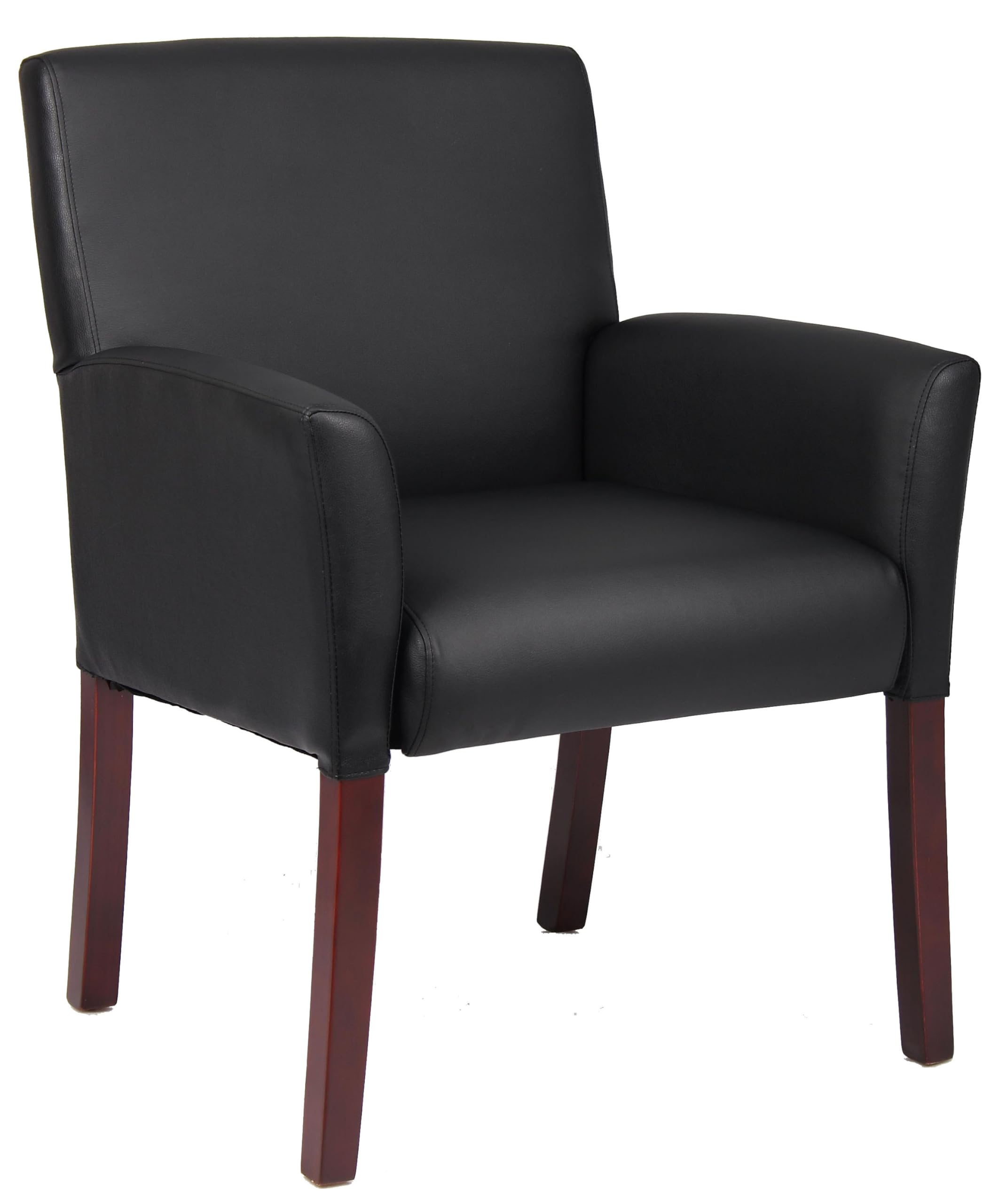 Silla Para Invitados Boss Office Products Con Forma De Caja, Brazo, Acabado En Caoba - Venta Internacional.