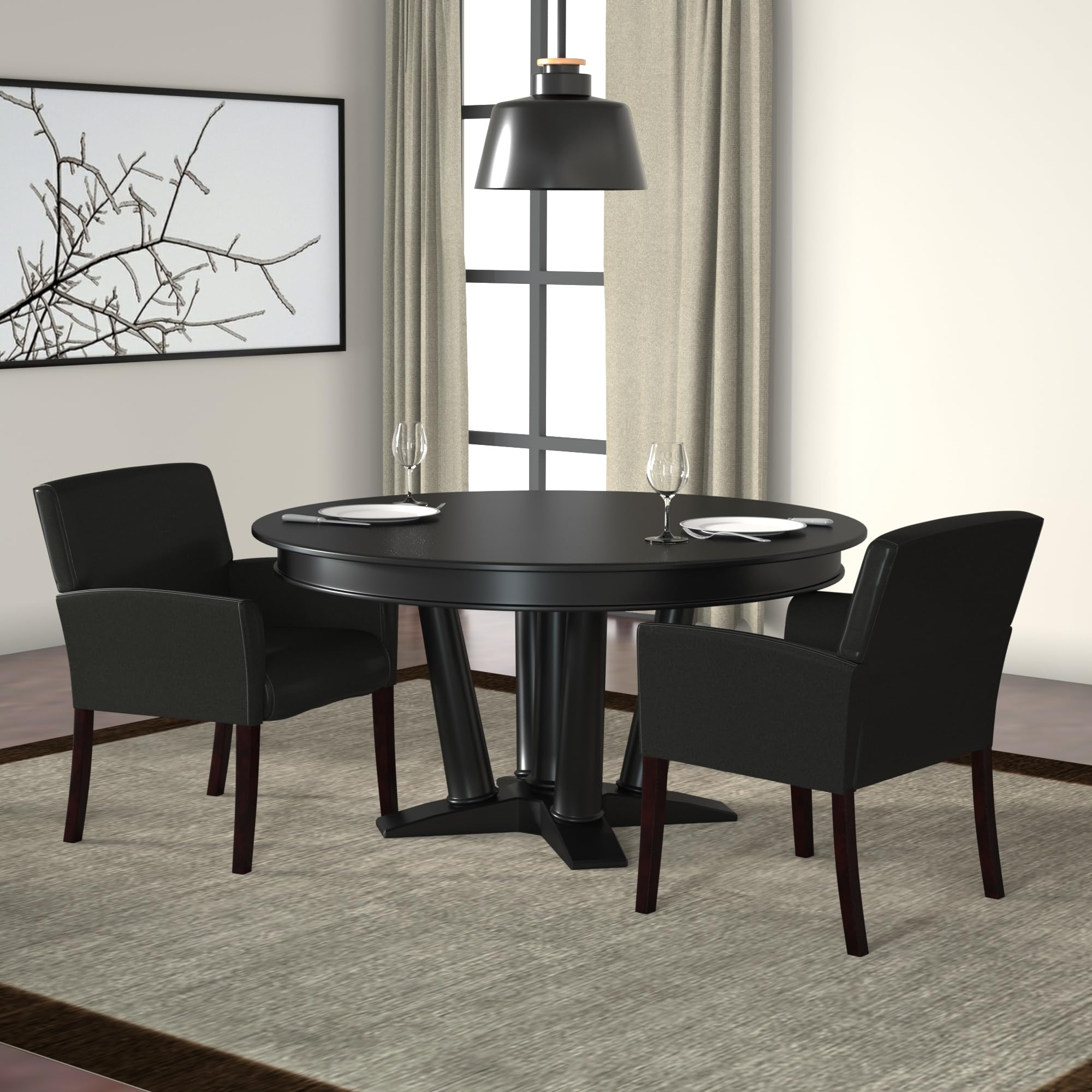 Foto 4 | Silla Para Invitados Boss Office Products Con Forma De Caja, Brazo, Acabado En Caoba - Venta Internacional.