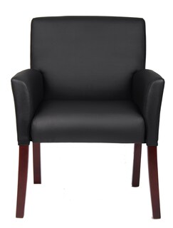 Foto 7 | Silla Para Invitados Boss Office Products Con Forma De Caja, Brazo, Acabado En Caoba - Venta Internacional.