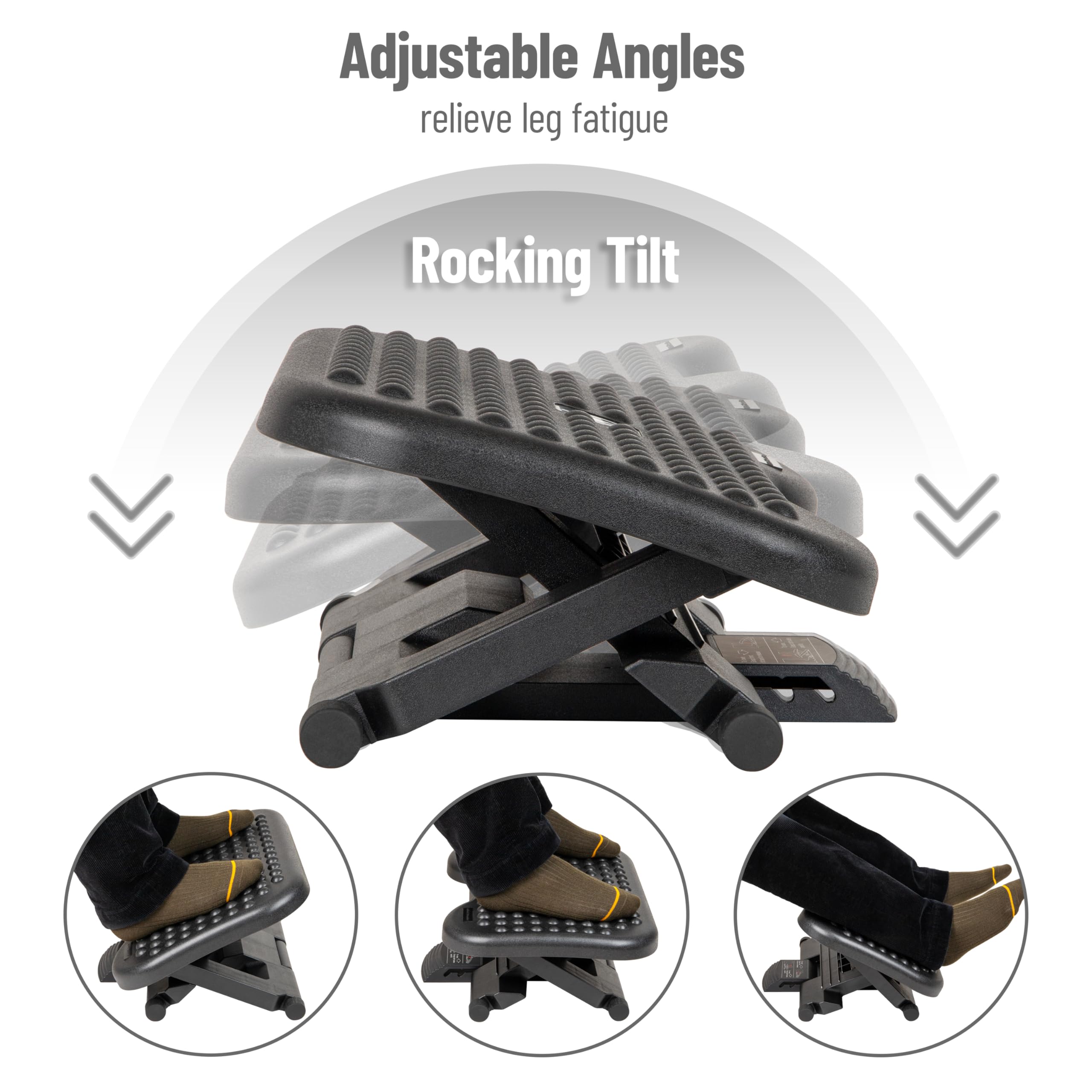 Foto 6 pulgar | Foot Rest Mind Reader, Ergonómico, Ajustable En Altura, Negro, X2 - Venta Internacional.