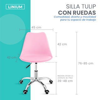 Foto 2 | Silla Oficina Linium Escritorio Salon Hogar Ergonomica Color Rosa