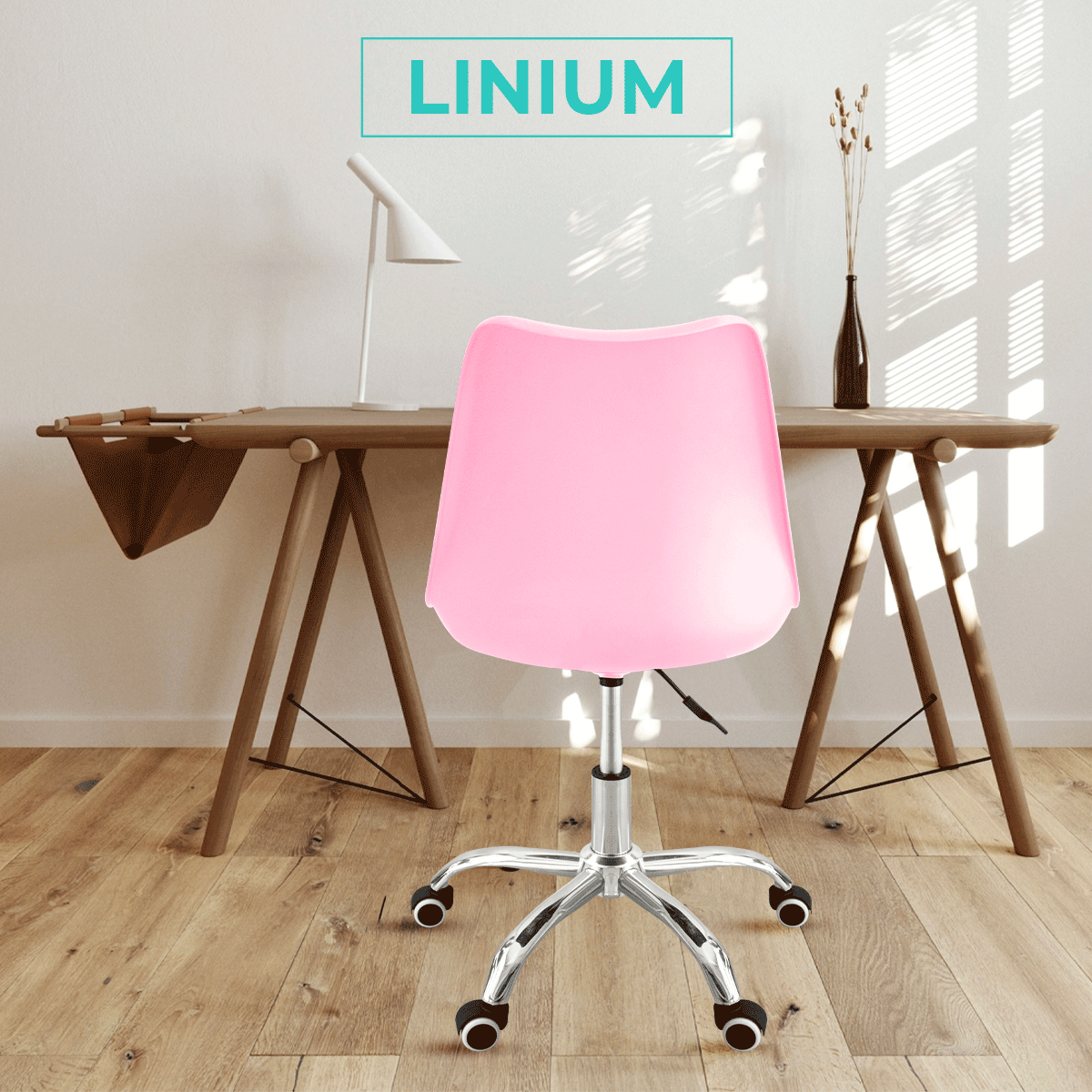 Foto 3 | Silla Oficina Linium Escritorio Salon Hogar Ergonomica Color Rosa