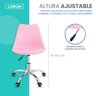 Foto 7 | Silla Oficina Linium Escritorio Salon Hogar Ergonomica Color Rosa