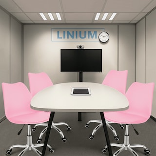 Foto 8 | Silla Oficina Linium Escritorio Salon Hogar Ergonomica Color Rosa