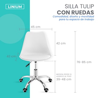 Foto 2 | Silla Oficina Linium Escritorio Salon Hogar Ergonomica Color Blanco