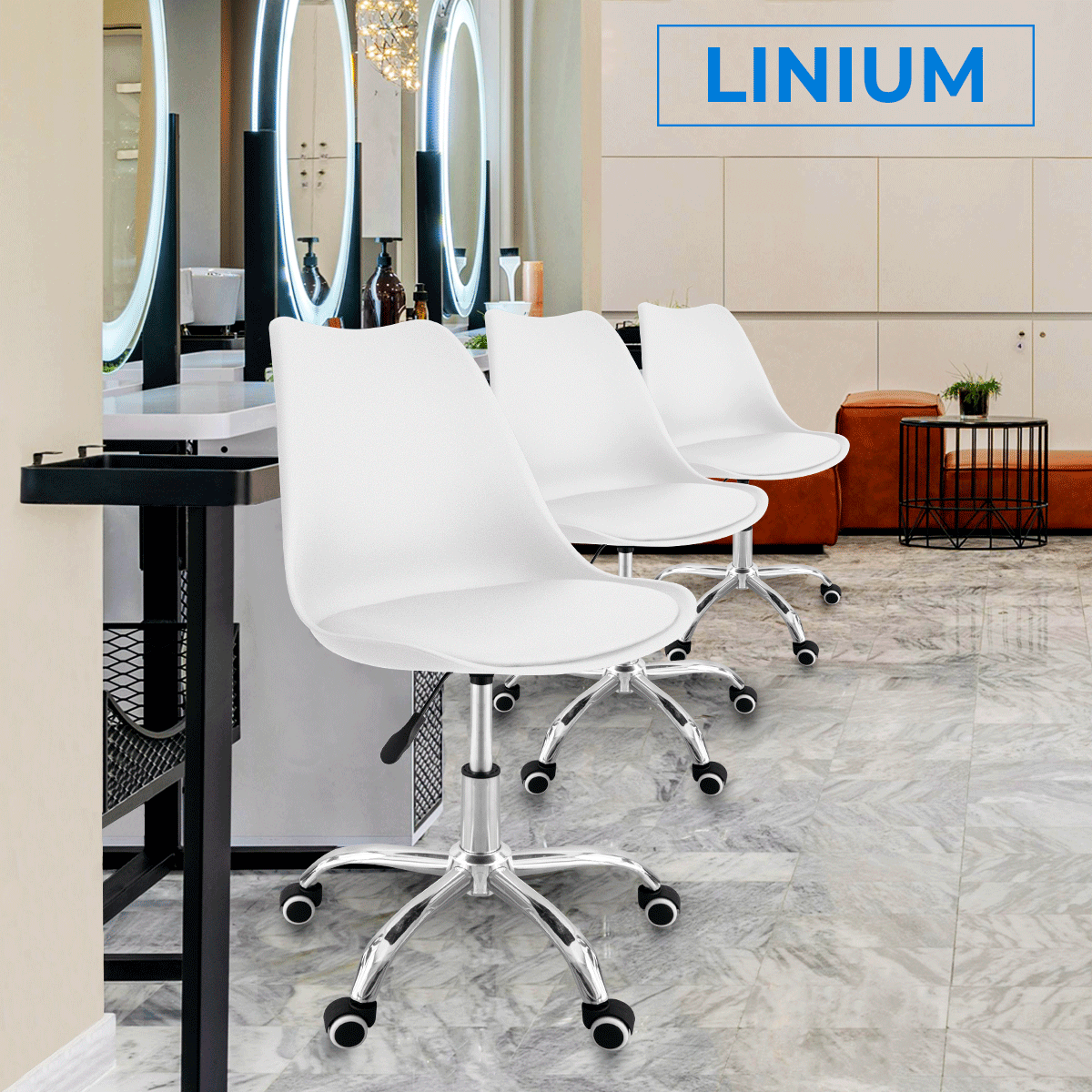 Foto 7 pulgar | Silla Oficina Linium Escritorio Salon Hogar Ergonomica Color Blanco