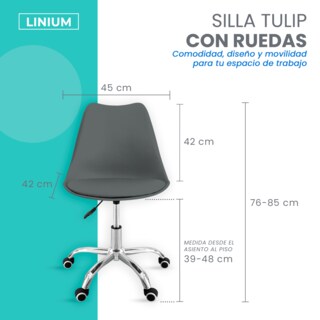 Foto 2 | Silla Oficina Linium Escritorio Salon Hogar Ergonomica Color Gris