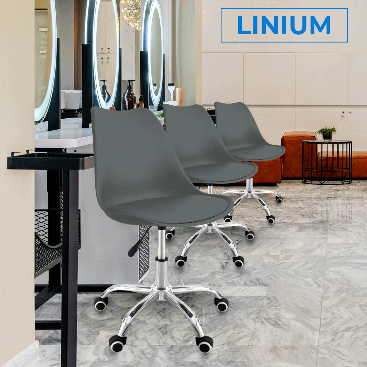 Foto 7 pulgar | Silla Oficina Linium Escritorio Salon Hogar Ergonomica Color Gris