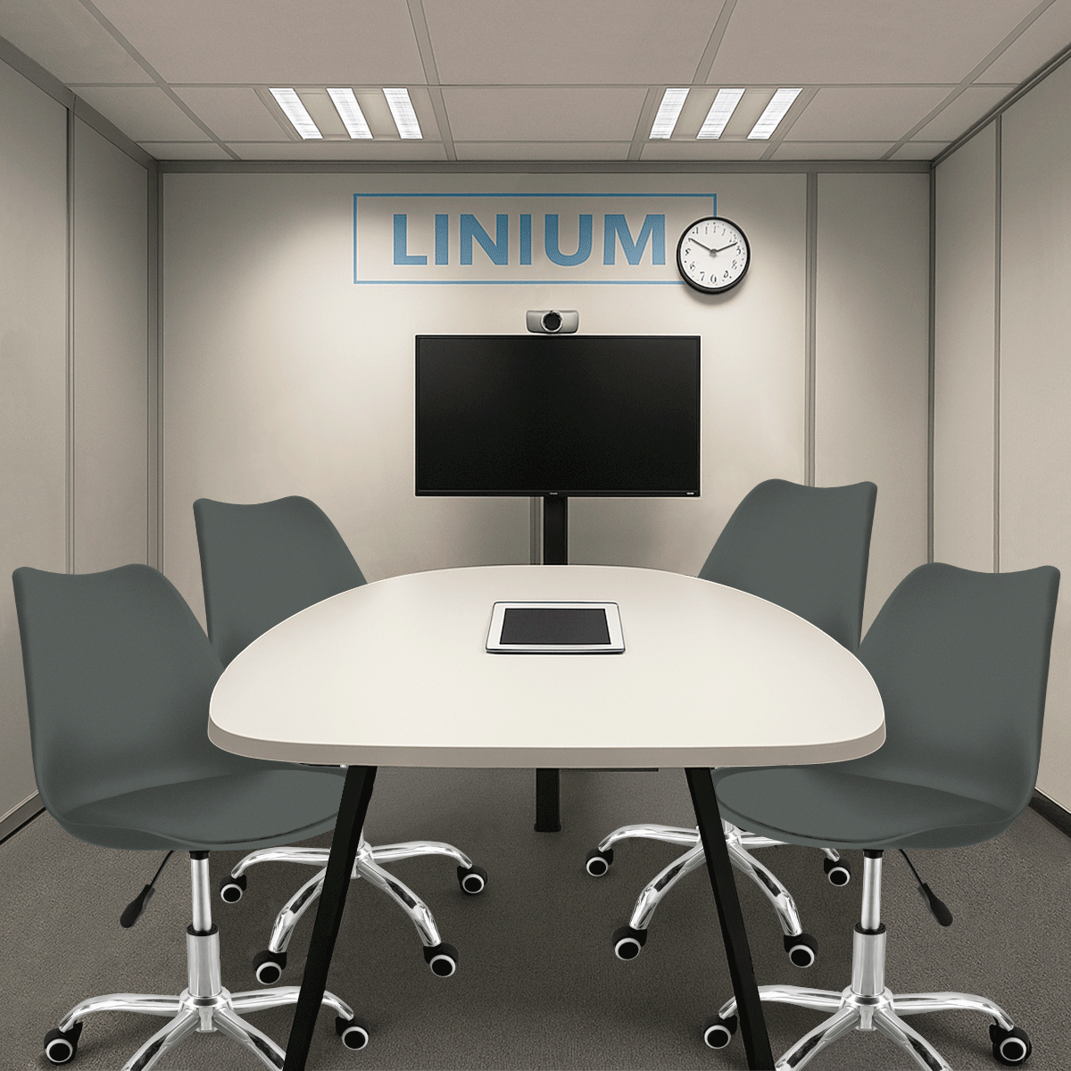 Foto 8 | Silla Oficina Linium Escritorio Salon Hogar Ergonomica Color Gris