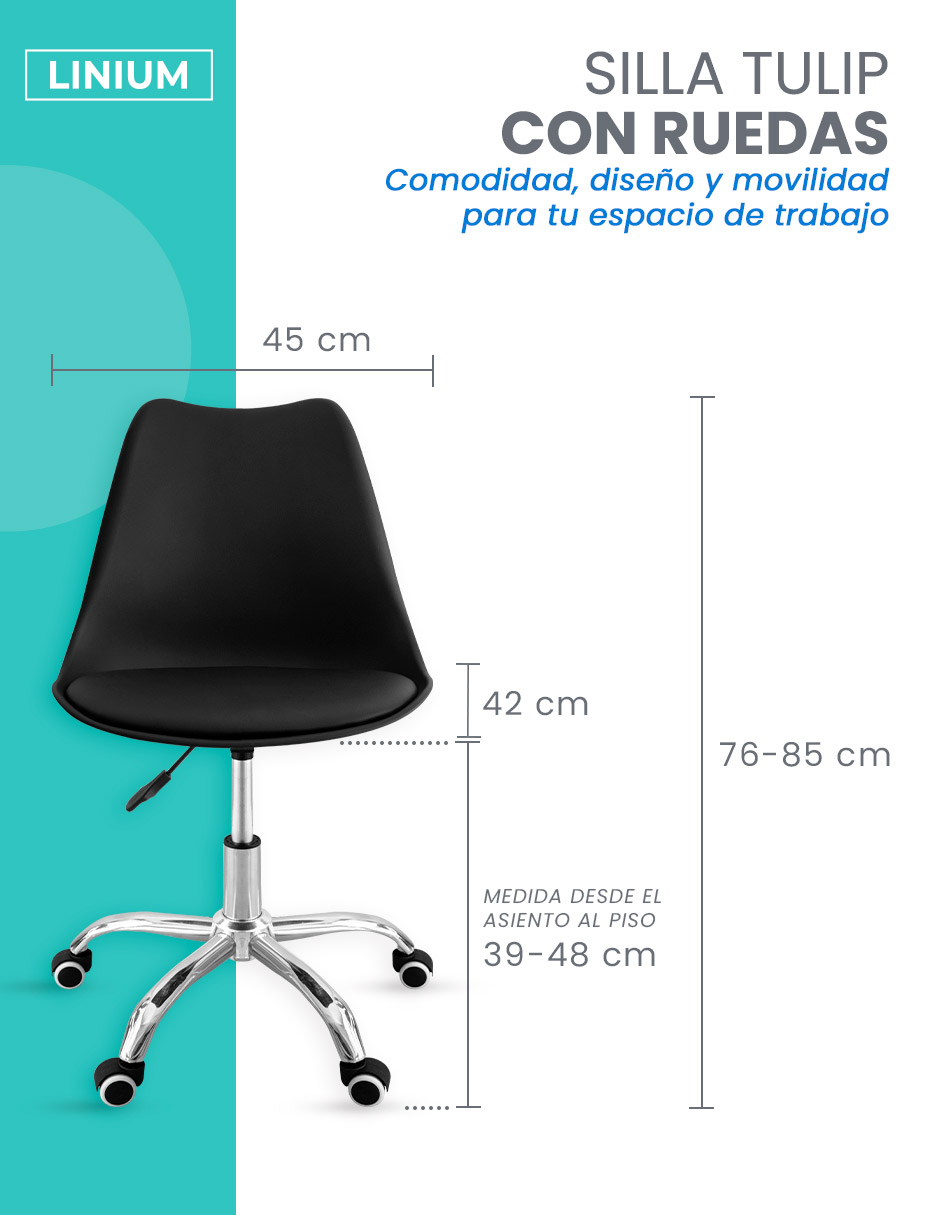 Foto 3 pulgar | Silla Oficina Linium  Escritorio Salon Hogar Ergonomica Color Negro