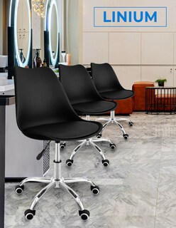 Foto 6 | Silla Oficina Linium Escritorio Salon Hogar Ergonomica Color Negro